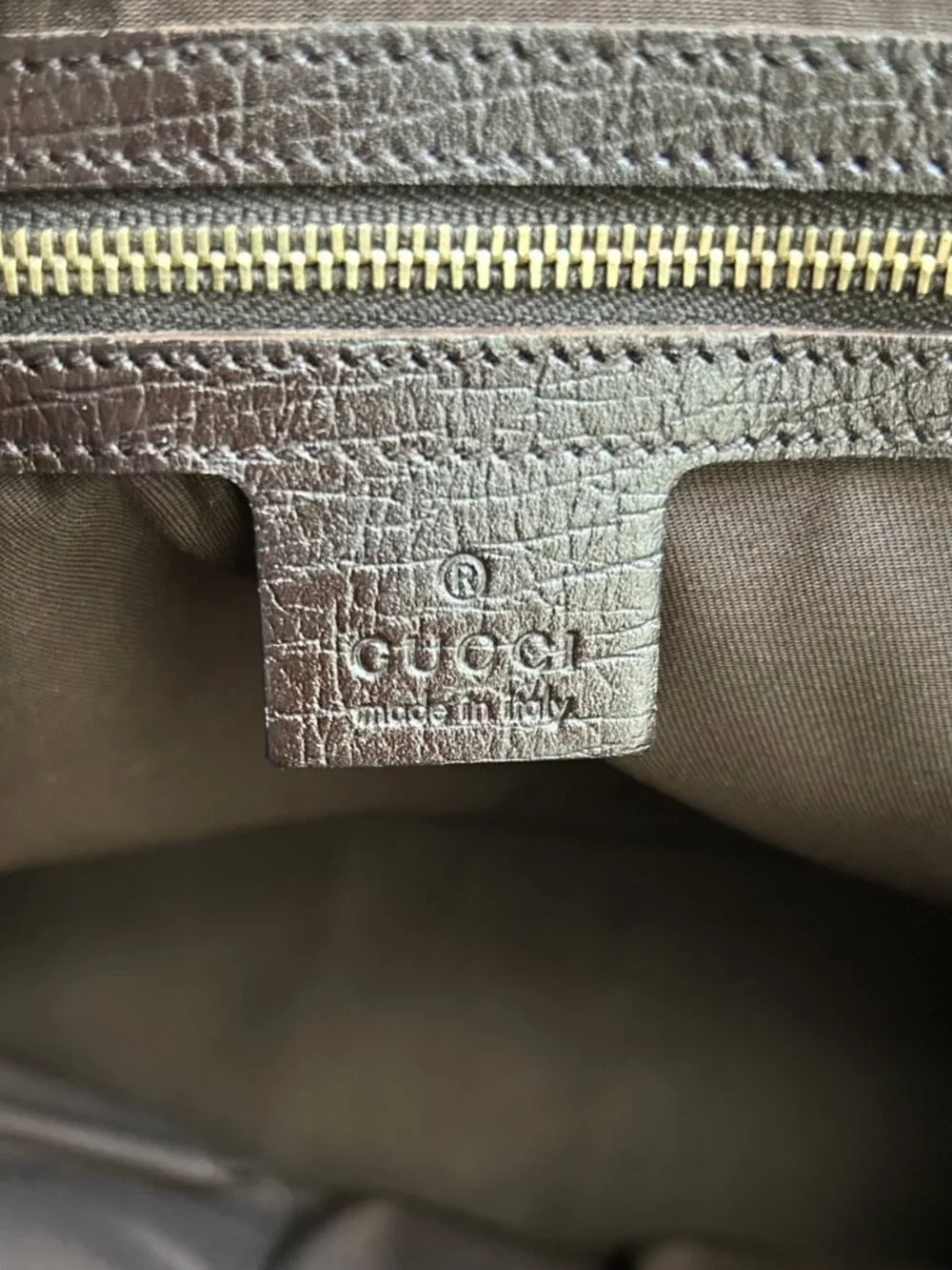 GUGGI GG Supreme Monogram Sherry Web Tote, Tan, Brown